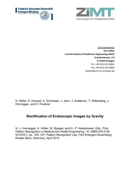 Rectification of Endoscopic Images by Gravity