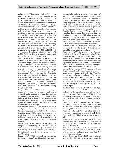 Dry root Rot Caused by Rhizoctonia bataticola - International ...