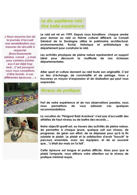 carnet présentation 2012.rtf - Sports CG24 - Conseil général de la ...