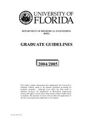 graduate guidelines - Biomedical Engineering - University of Florida