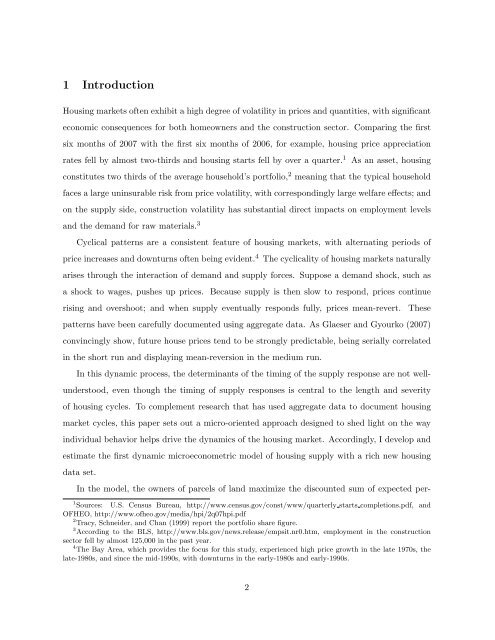 A Dynamic Model of Housing Supply