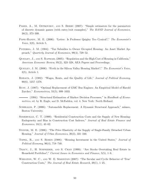 A Dynamic Model of Housing Supply