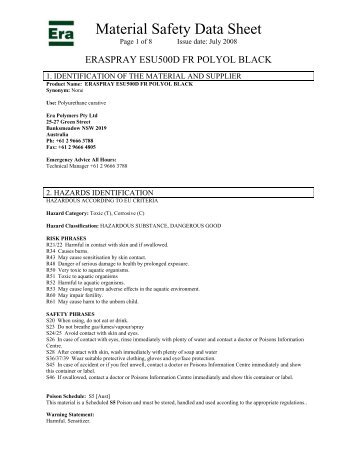 Material Safety Data Sheet - Era Polymers