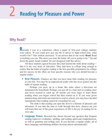 Reading for Pleasure and Power - Townsend Press