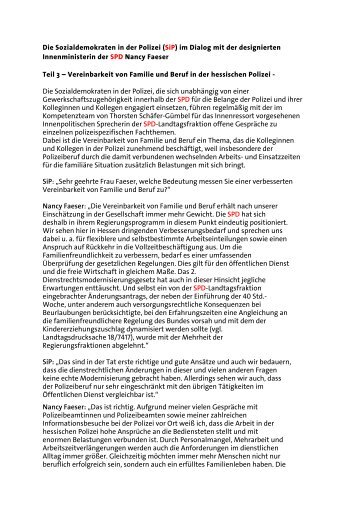 SIP - im Dialog mit Nancy Faeser - Teil 3 - SPD Hessen