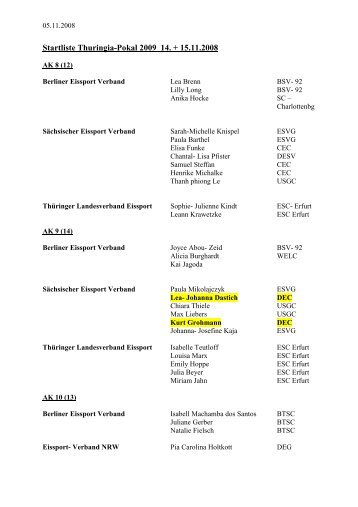 Startliste - Dresdner Eislauf-Club eV