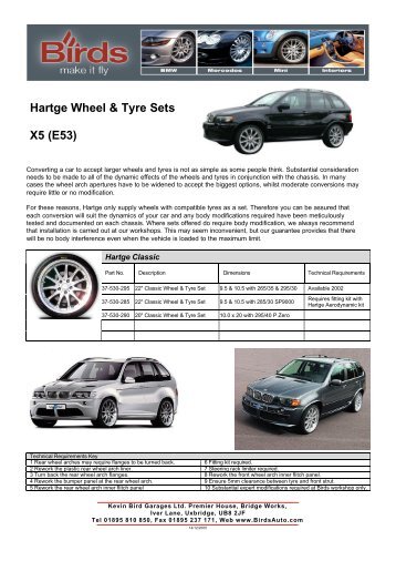 Hartge Wheel & Tyre Sets X5 (E53)