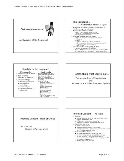 Out for Blood: Neonatal Hematology Review - FANNP