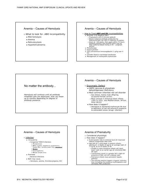 Out for Blood: Neonatal Hematology Review - FANNP