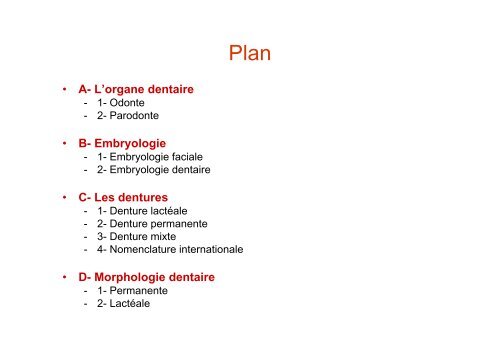 Anatomie dentaire - UniversitÃ© Virtuelle Paris 5