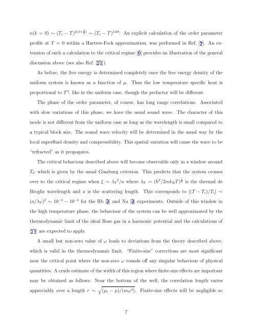 Phase transition of a Bose gas in a harmonic potential