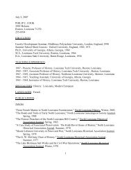 curriculum vitae - Louisiana Tech University