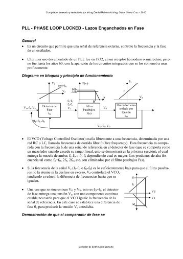 PLL - PHASE LOOP LOCKED - Lazos Enganchados en Fase