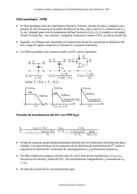 PLL - PHASE LOOP LOCKED - Lazos Enganchados en Fase