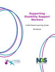 Supporting Disability Support Workers - Workbook - IDEASWA