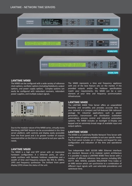 LANTIME Network Time Servers - Meinberg USA