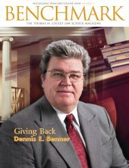 Dennis E. Benner, Giving Back - Thomas M. Cooley Law School