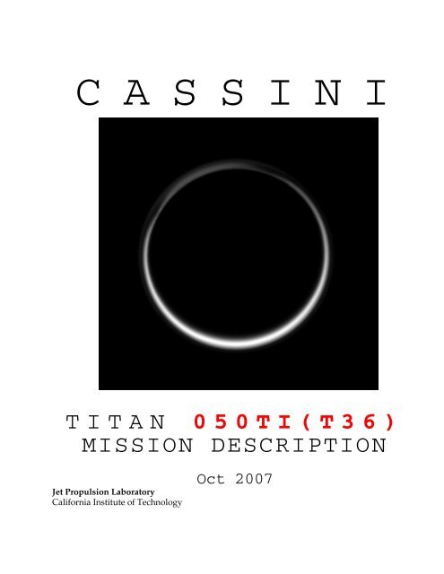 Mission Description - Cassini - NASA