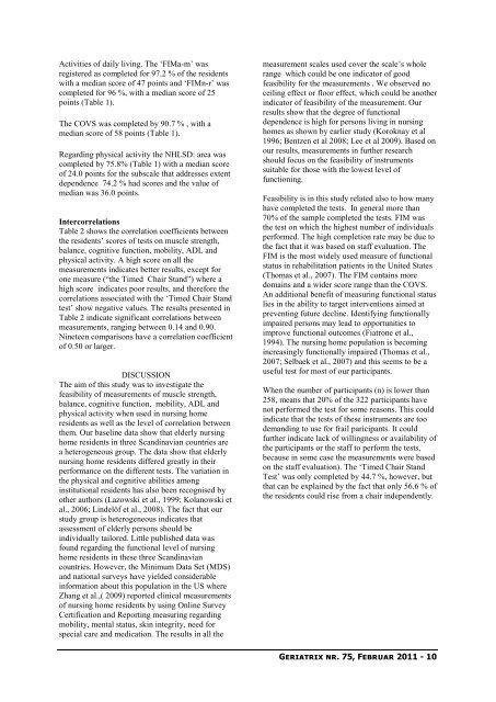 GERIATRIX - 75 - Februar 2011.pdf - Norsk Fysioterapeutforbund