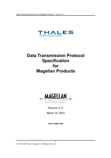 Data Transmission Protocol Specification for ... - GPS Information