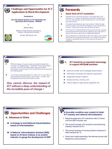 Challenges and Opportunities for ICT Applications in Rural ...