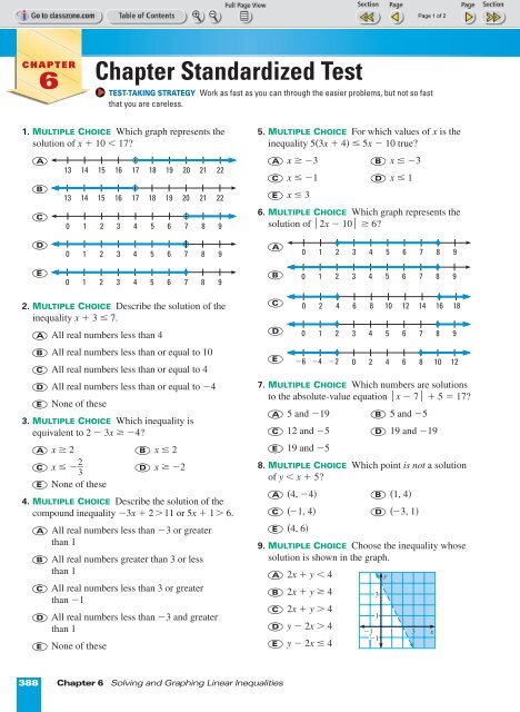 Alg 1 Ch 6 Stand Test pg 388