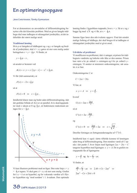 En optimeringsopgave - LMFK