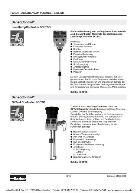 73-4100-8 DE Messkupplungen und Adapter - Parker