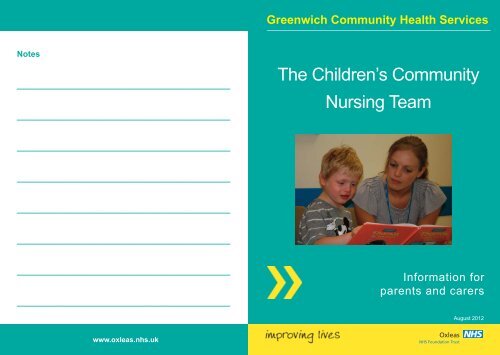 Children's Community Nursing Team leaflet - Oxleas NHS ...
