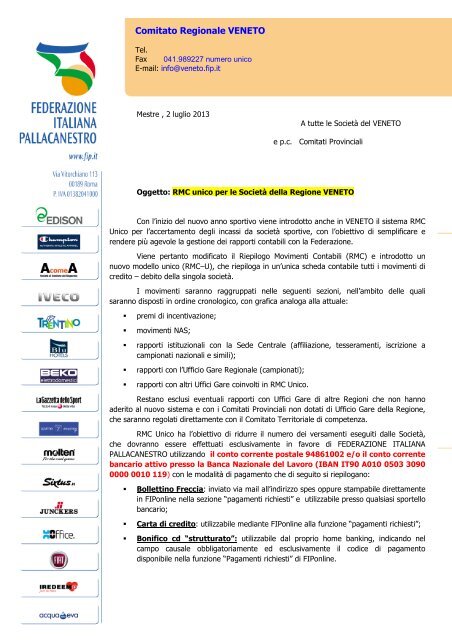 Comitato Regionale VENETO - Federazione Italiana Pallacanestro