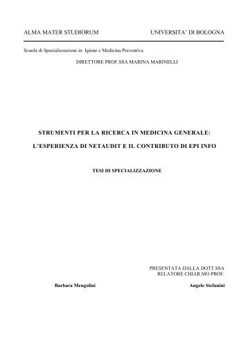 strumenti per la ricerca in medicina generale: l'esperienza di - R@cine