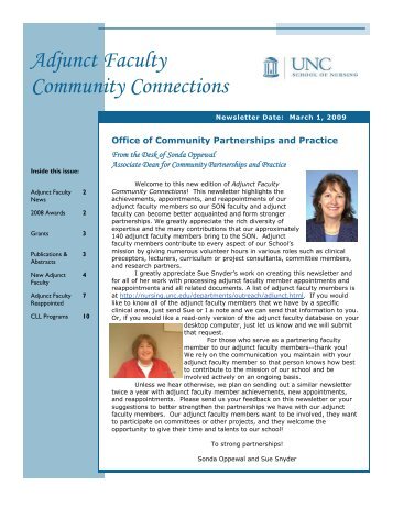 Adjunct Faculty Newsletter, March 2009 - School of Nursing