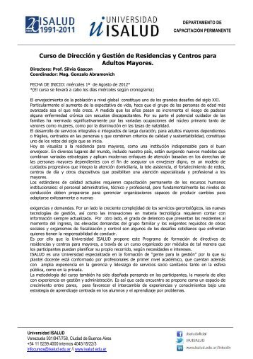 Curso de DirecciÃ³n y GestiÃ³n de Residencias y Centros para ...