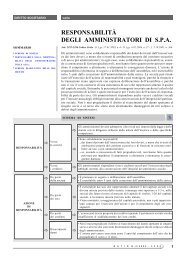 RESPONSABILITÃ DEGLI AMMINISTRATORI DI S.P.A. - Ratio