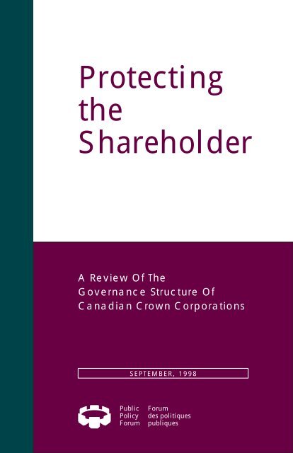 Protecting the Shareholder - Public Policy Forum