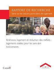 ItinÃ©rance, logement et rÃ©duction des mÃ©faits - SCHL