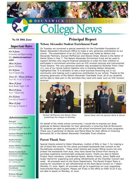 important-dates-principal-report-brunswick-secondary-college