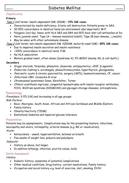 Diabetes Mellitus