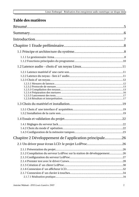 TÃ©lÃ©chargement du mÃ©moire : partie B - Ecole nationale supÃ©rieure ...