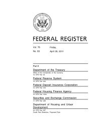 Department of the Treasury Federal Reserve System Federal ...