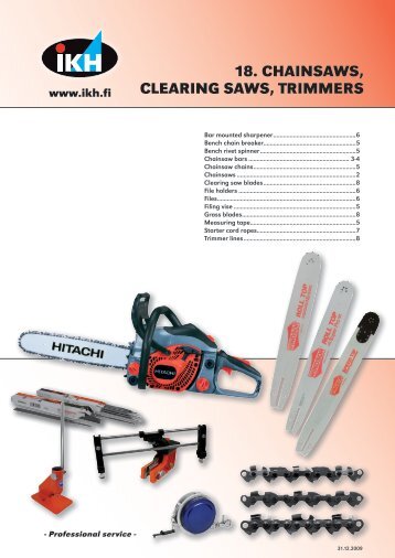 18. CHAINSAWS, CLEARING SAWS, TRIMMERS