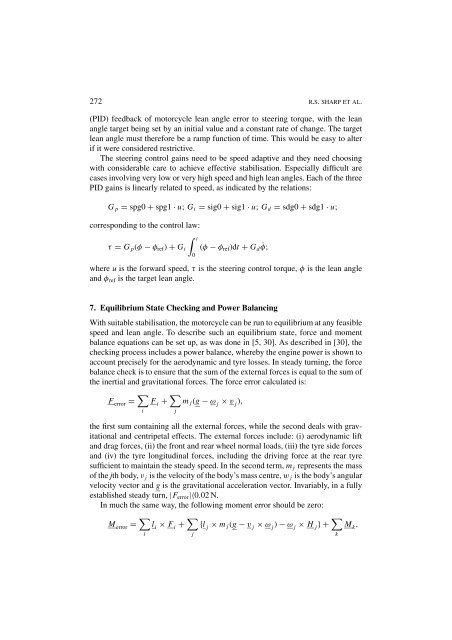 Advances in the Modelling of Motorcycle Dynamics - ResearchGate