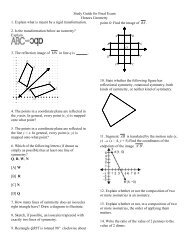 Study Guide for Final Exam Honors Geometry 1. Explain what is ...