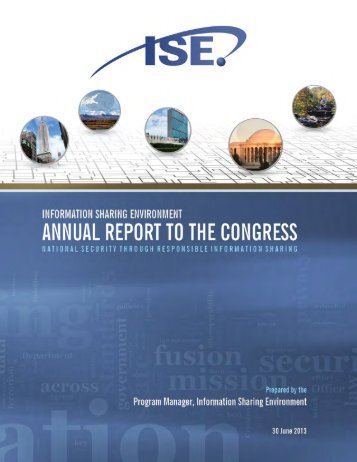 Information Sharing Environment 2013 Annual Report to ... - ISE.gov