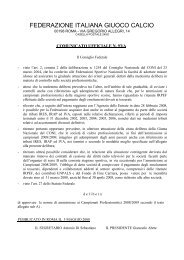 FEDERAZIONE ITALIANA GIUOCO CALCIO - Diritto Calcistico