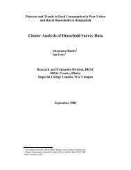 Cluster Analysis of Household Survey Data - BRAC Research and ...