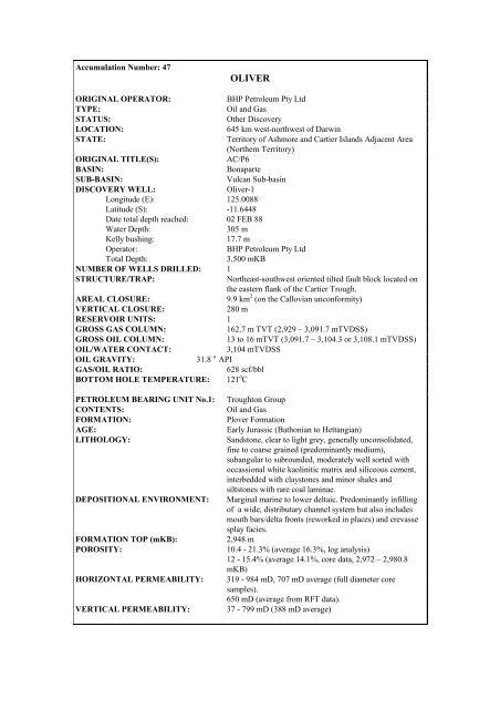 COMPOSITIONAL DATA : GAS : GAS PROPERTIES Puffin Fm RFT ...