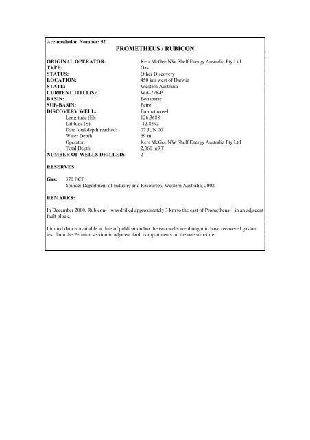 COMPOSITIONAL DATA : GAS : GAS PROPERTIES Puffin Fm RFT ...