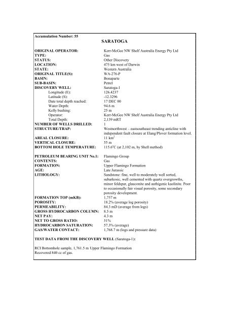 COMPOSITIONAL DATA : GAS : GAS PROPERTIES Puffin Fm RFT ...