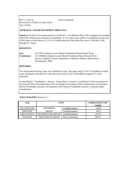 COMPOSITIONAL DATA : GAS : GAS PROPERTIES Puffin Fm RFT ...